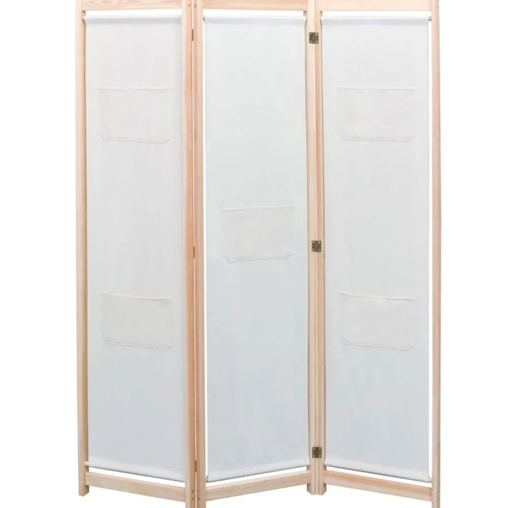Kamerscherm met 3 panelen 120x170x4 cm stof crème>vidaXL Sale