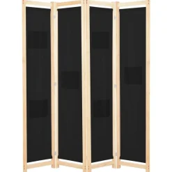 Kamerschermen*vidaXL Kamerscherm met 4 panelen 160x170x4 cm stof zwart