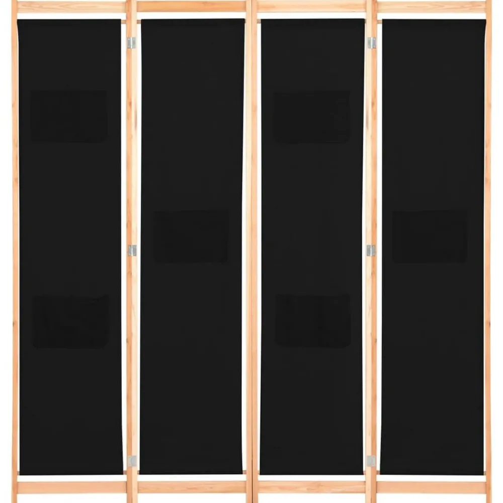 Kamerschermen*vidaXL Kamerscherm met 4 panelen 160x170x4 cm stof zwart