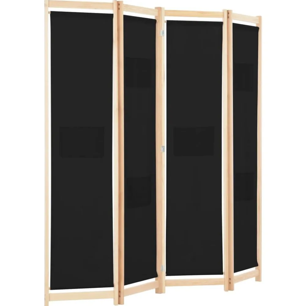 Kamerschermen*vidaXL Kamerscherm met 4 panelen 160x170x4 cm stof zwart
