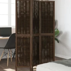 Kamerscherm met 3 panelen massief paulowniahout donkerbruin>vidaXL Sale
