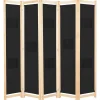 Kamerscherm met 5 panelen 200x170x4 cm stof zwart>vidaXL Clearance