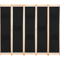 Kamerscherm met 5 panelen 200x170x4 cm stof zwart>vidaXL Clearance