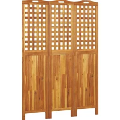 Kamerscherm met 3 panelen 121,5x2x180 cm massief acaciahout>vidaXL Best