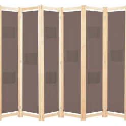 Kamerscherm met 6 panelen 240x170x4 cm stof bruin>vidaXL Discount