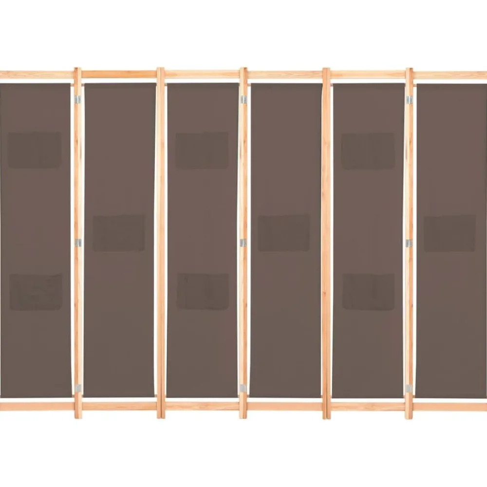 Kamerscherm met 6 panelen 240x170x4 cm stof bruin>vidaXL Discount