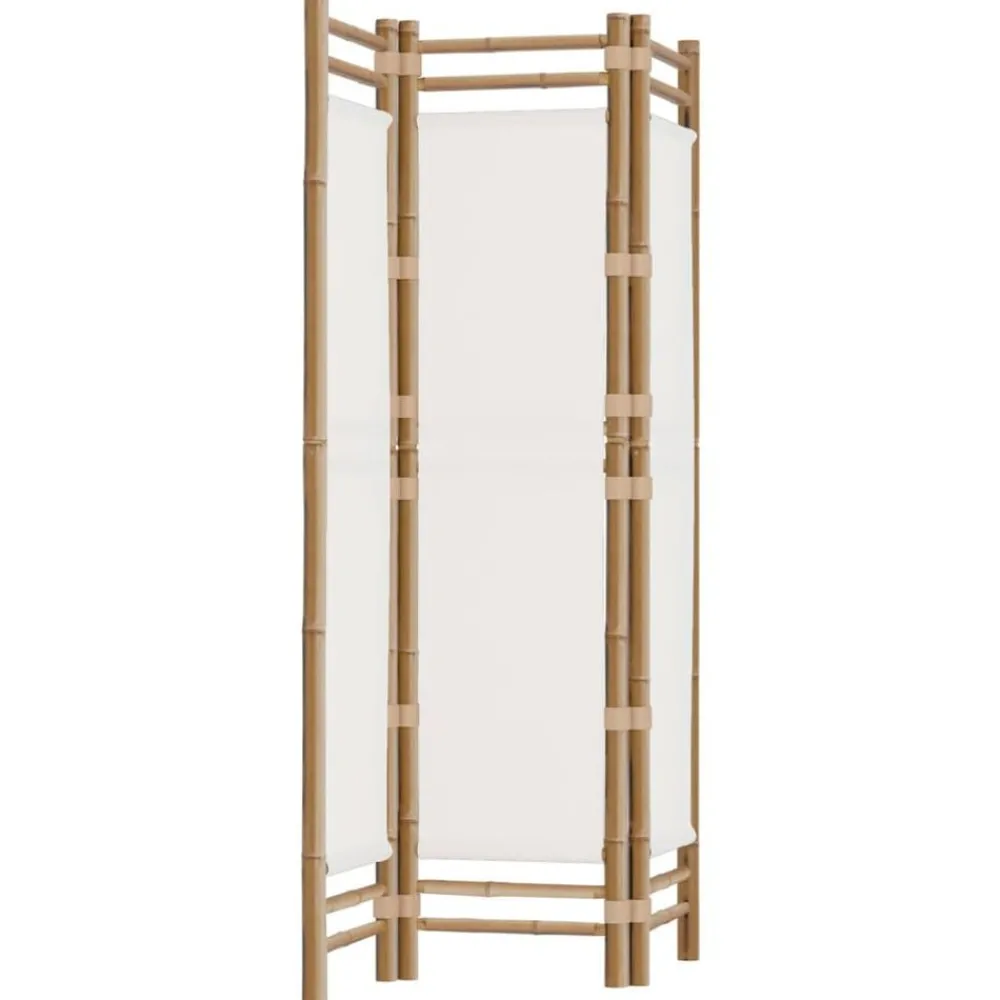 Kamerschermen*vidaXL Kamerscherm 3-panelen inklapbaar 120 cm bamboe en canvas Crèmewit