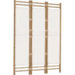 Kamerschermen*vidaXL Kamerscherm 3-panelen inklapbaar 120 cm bamboe en canvas Crèmewit