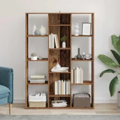 Kamerscherm/boekenkast 100x24x140 cm bewerkt hout><noscript><img width=