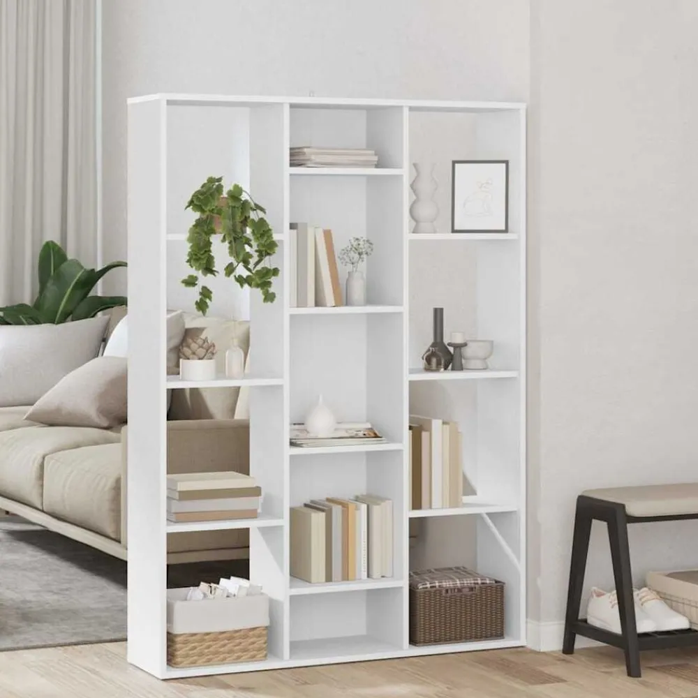 Kamerschermen*vidaXL Kamerscherm/boekenkast 100x24x140 cm bewerkt hout Wit