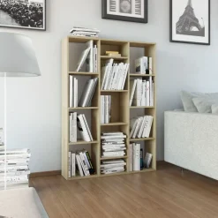 Kamerscherm/boekenkast 100x24x140 cm bewerkt hout eikenkleurig>vidaXL Sale