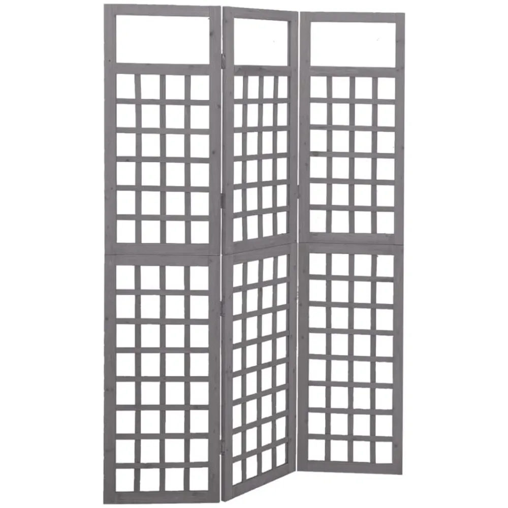 Kamerschermen*vidaXL Kamerscherm/trellis met 3 panelen 121x180 cm vurenhout Grijs