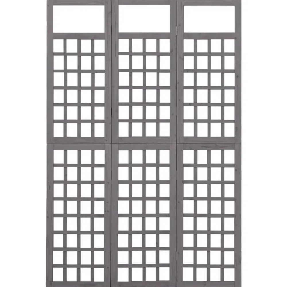 Kamerschermen*vidaXL Kamerscherm/trellis met 3 panelen 121x180 cm vurenhout Grijs