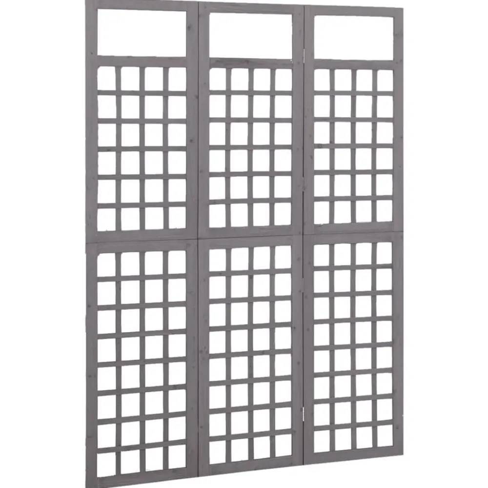 Kamerschermen*vidaXL Kamerscherm/trellis met 3 panelen 121x180 cm vurenhout Grijs
