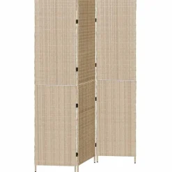 Kamerschermen*vidaXL Kamerverdeler 147 x 180 cm poly rattan Beige
