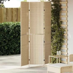 Kamerschermen*vidaXL Kamerverdeler 147 x 180 cm poly rattan Beige