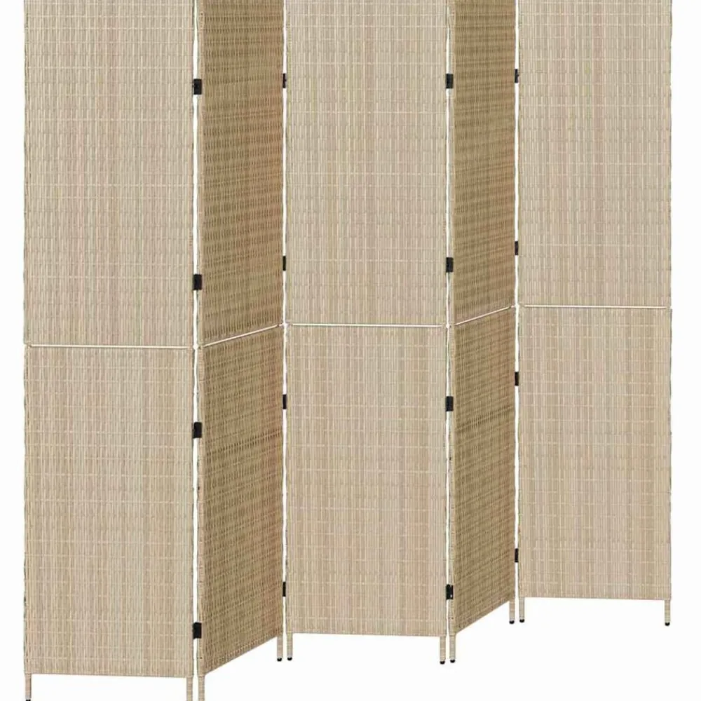Kamerschermen*vidaXL Kamerverdeler 242 x 180 cm poly rattan Beige