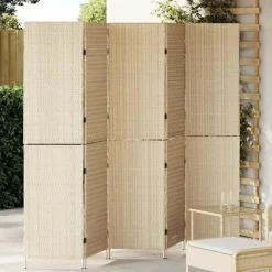 Kamerschermen*vidaXL Kamerverdeler 242 x 180 cm poly rattan Beige
