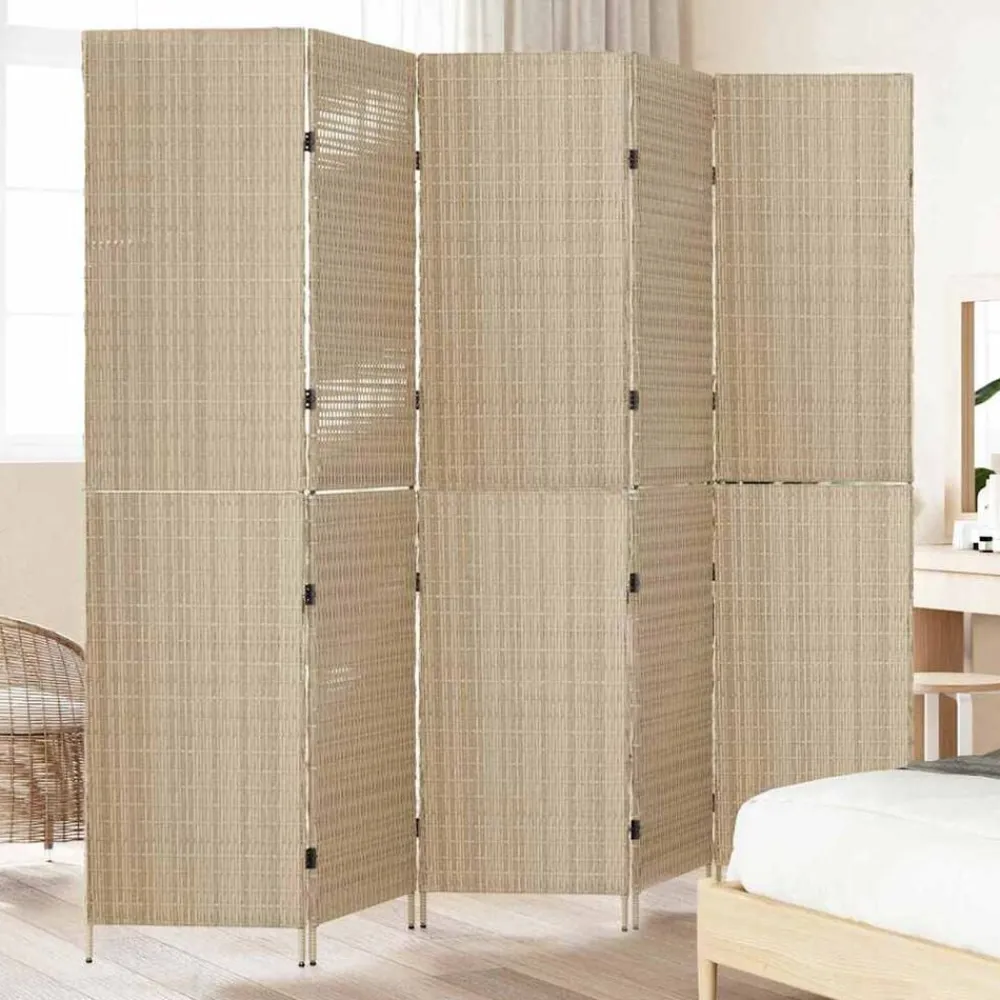 Kamerschermen*vidaXL Kamerverdeler 242 x 180 cm poly rattan Beige