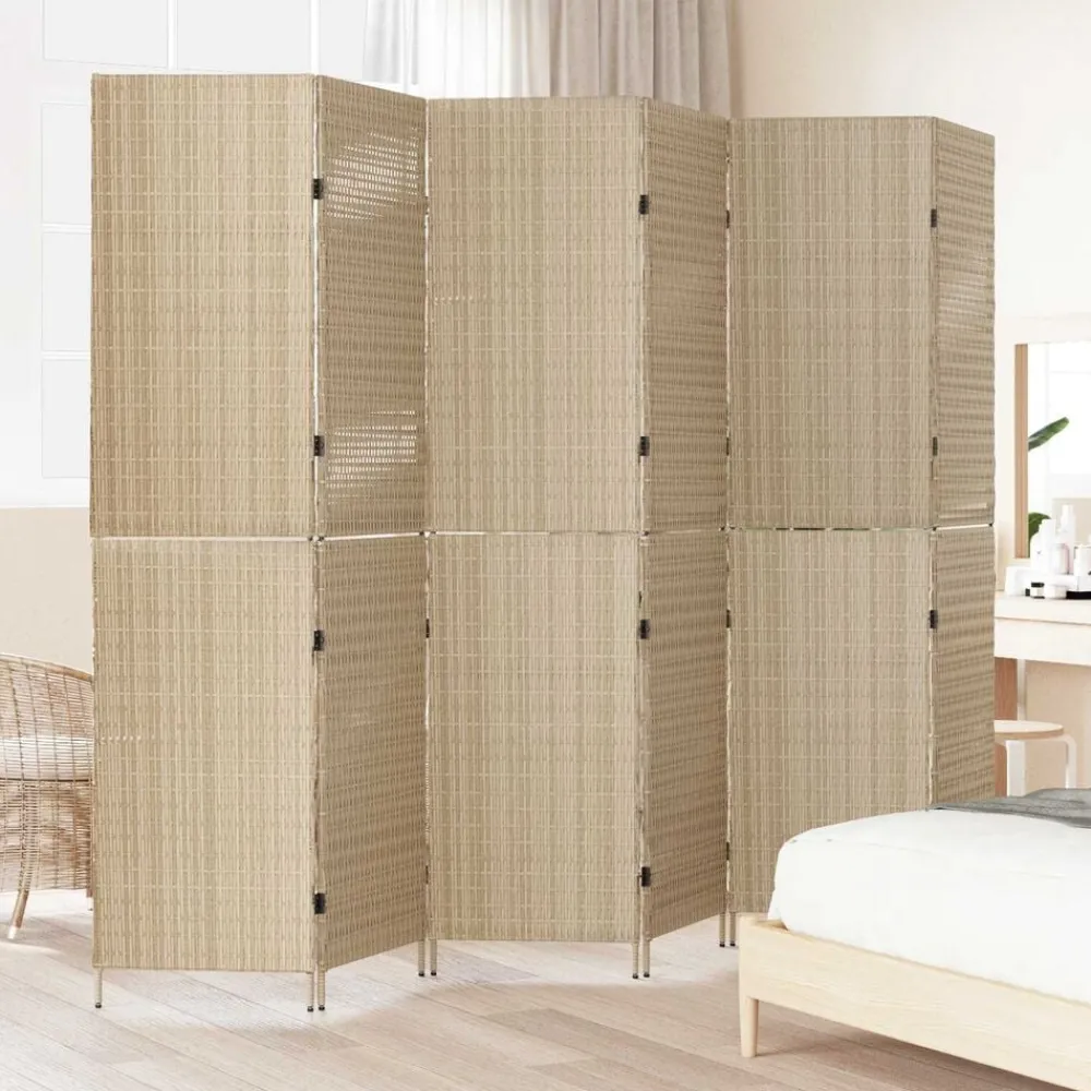 Kamerschermen*vidaXL Kamerverdeler 292 x 180 cm poly rattan Beige