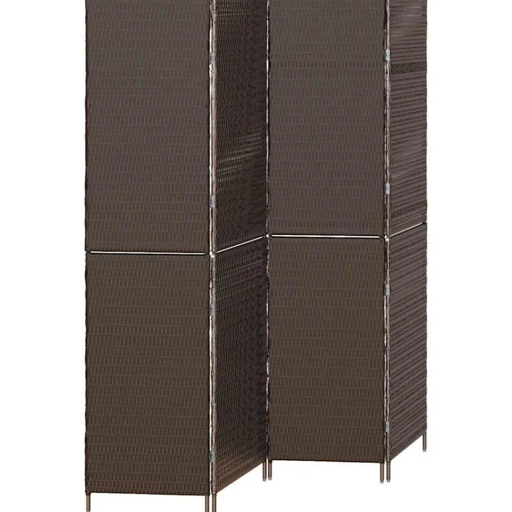 Kamerschermen*vidaXL Kamerverdeler 195 x 180 cm poly rattan Bruin