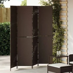 Kamerschermen*vidaXL Kamerverdeler 195 x 180 cm poly rattan Bruin