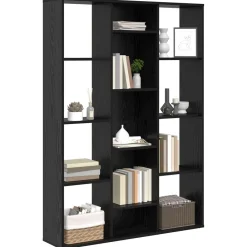 Kamerschermen*vidaXL Kamerverdeler 100 x 24 x 140 cm Bewerkt hout Zwart eiken
