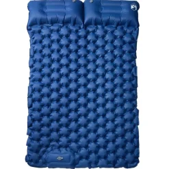 Buitensport*vidaXL Kampeermatras met kussens zelfopblazend 2-persoons Marineblauw