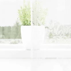 Woon- & Tuinaccessoires*vidaXL Kantgordijn met gordijnen Bloemen Wit 80 x 150 cm Polyester