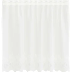 Woon- & Tuinaccessoires*vidaXL Kantgordijn met gordijnen Bloemen Wit 80 x 150 cm Polyester