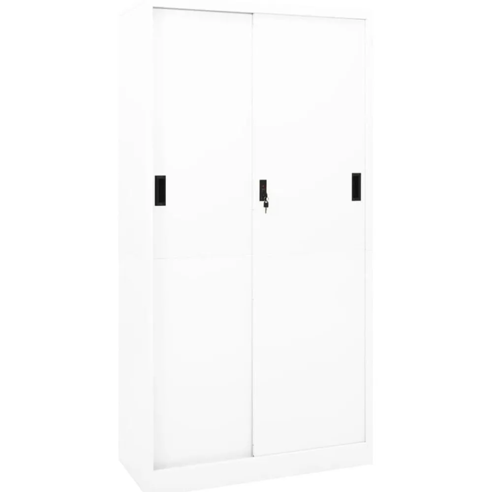 Kantoorkast met schuifdeuren 90x40x180 cm staal>vidaXL Best
