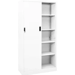 Kantoorkast met schuifdeuren 90x40x180 cm staal>vidaXL Best