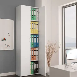 Kasten & Opbergmeubelen*vidaXL Kantoorkast 60x32x190 cm bewerkt hout Wit