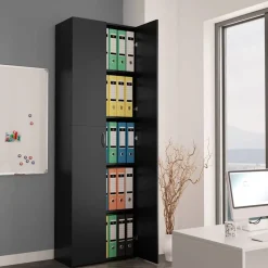 Kasten & Opbergmeubelen*vidaXL Kantoorkast 60x32x190 cm bewerkt hout Zwart