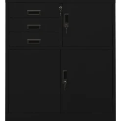 Kasten & Opbergmeubelen*vidaXL Kantoorkast 90x40x102 cm staal Zwart