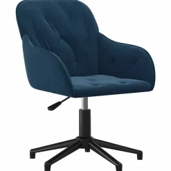 Kantoormeubelen*vidaXL Kantoorstoel draaibaar fluweel Blauw