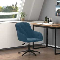 Kantoormeubelen*vidaXL Kantoorstoel draaibaar fluweel Blauw