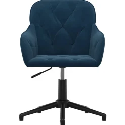 Kantoormeubelen*vidaXL Kantoorstoel draaibaar fluweel Blauw