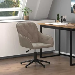 Kantoormeubelen*vidaXL Kantoorstoel draaibaar fluweel Lichtgrijs