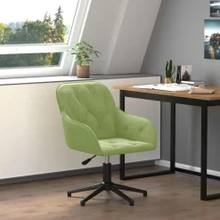 Kantoormeubelen*vidaXL Kantoorstoel draaibaar fluweel Lichtgroen