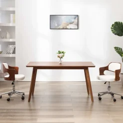 Kantoorstoel draaibaar gebogen hout en kunstleer>vidaXL Outlet
