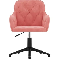 Kantoormeubelen*vidaXL Kantoorstoel draaibaar fluweel Roze