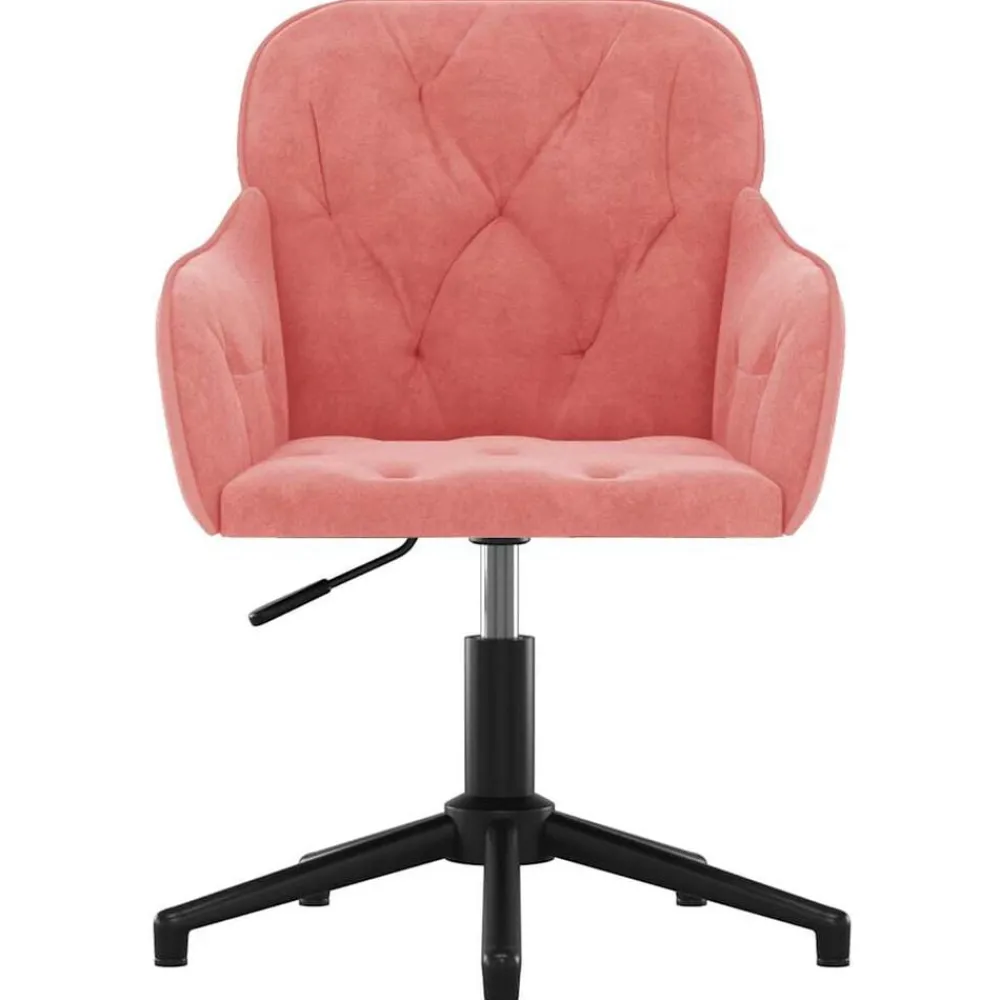 Kantoormeubelen*vidaXL Kantoorstoel draaibaar fluweel Roze