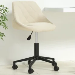 Kantoormeubelen*vidaXL Kantoorstoel draaibaar fluweel crèmekleurig Cr&egrave;me