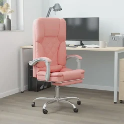 Kantoormeubelen*vidaXL Kantoorstoel massage verstelbaar kunstleer Roze
