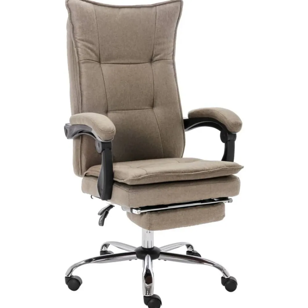 Kantoormeubelen*vidaXL Kantoorstoel stof Taupe