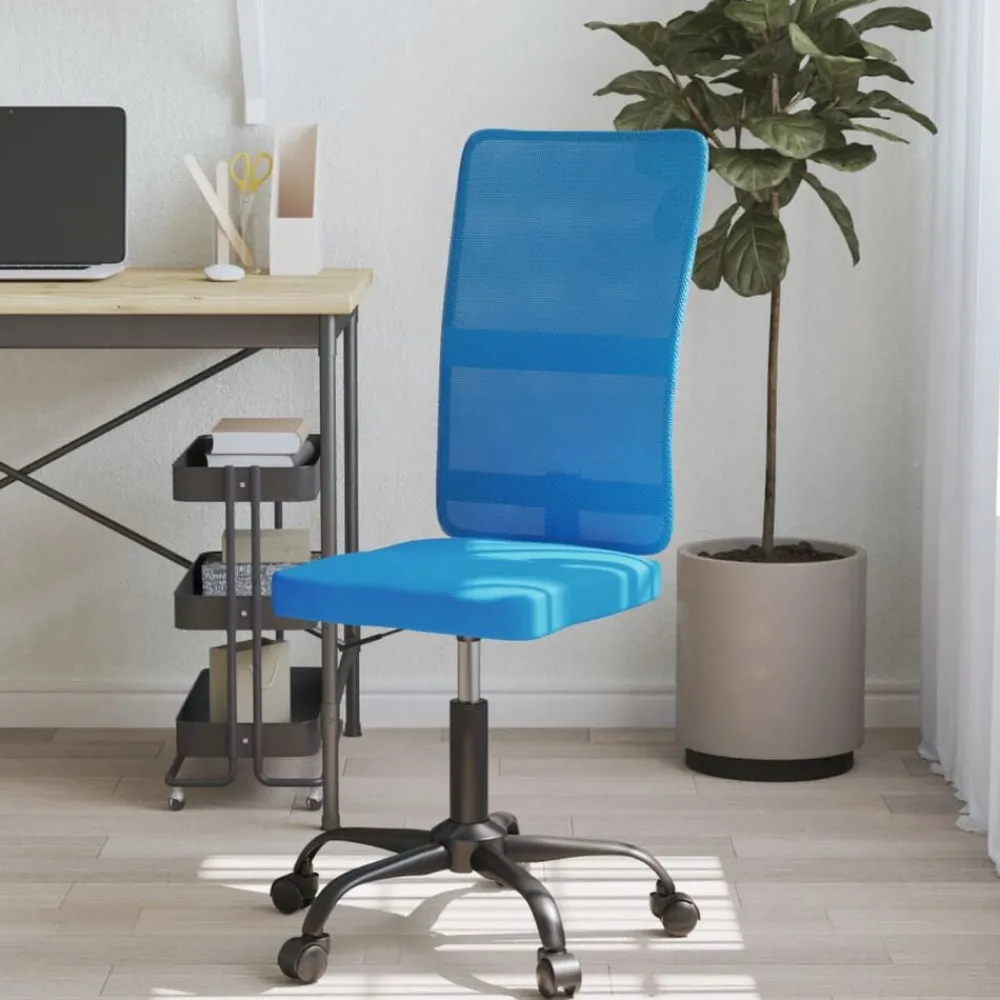 Kantoormeubelen*vidaXL Kantoorstoel verstelbare hoogte mesh stof Blauw