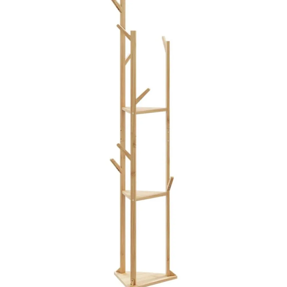 Kapstok met haken en schappen 39x33x166 cm bamboe>vidaXL Clearance