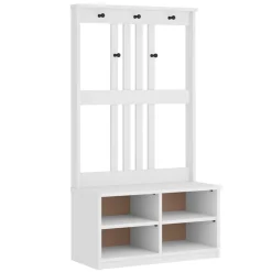 Bankjes*vidaXL Kapstok SANDNES 87x40x159,5 cm massief grenenhout Wit