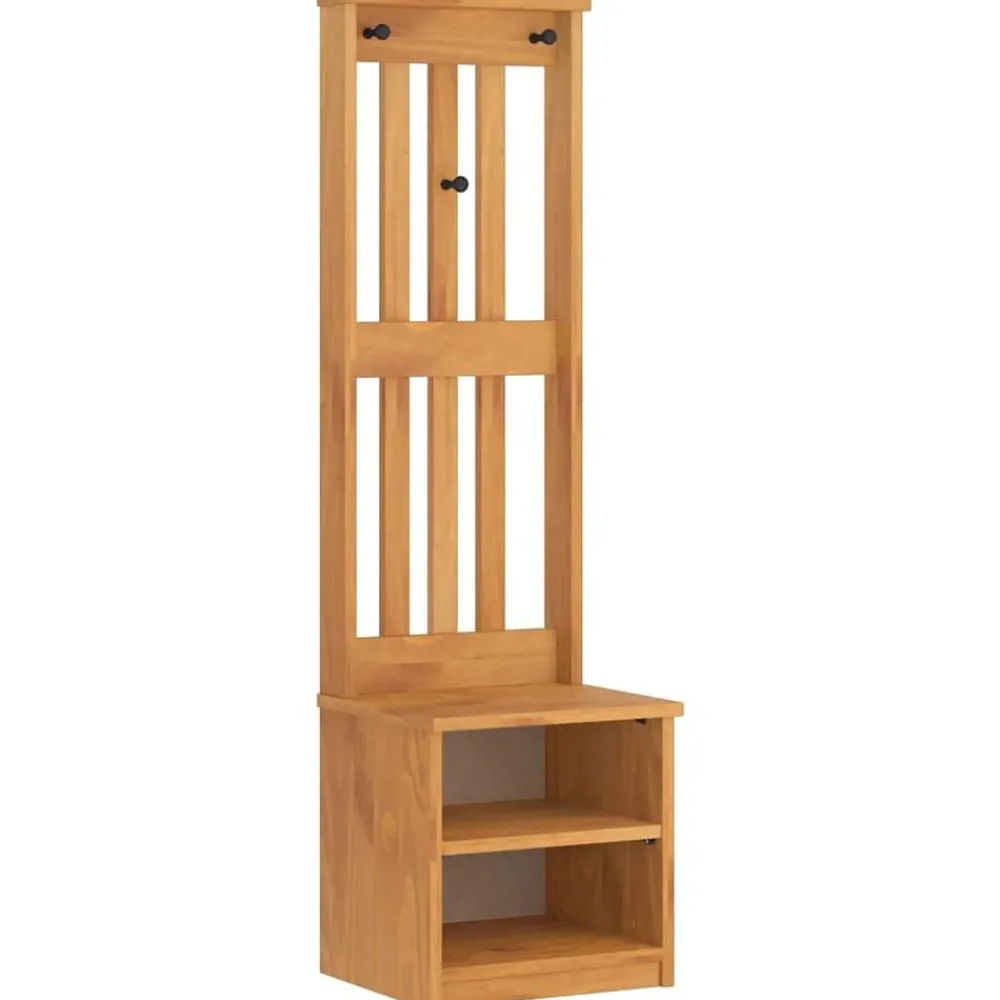 Bankjes*vidaXL Kapstok SANDNES 45x40x159,5 cm massief grenenhout Acaciahouten afwerking